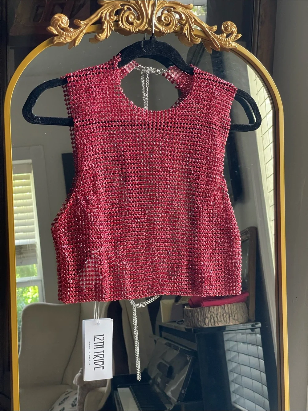 12TH Tribe NWT She's a Gem Red Rhinestone Tank - Picture 3 of 7
